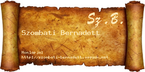 Szombati Bernadett névjegykártya